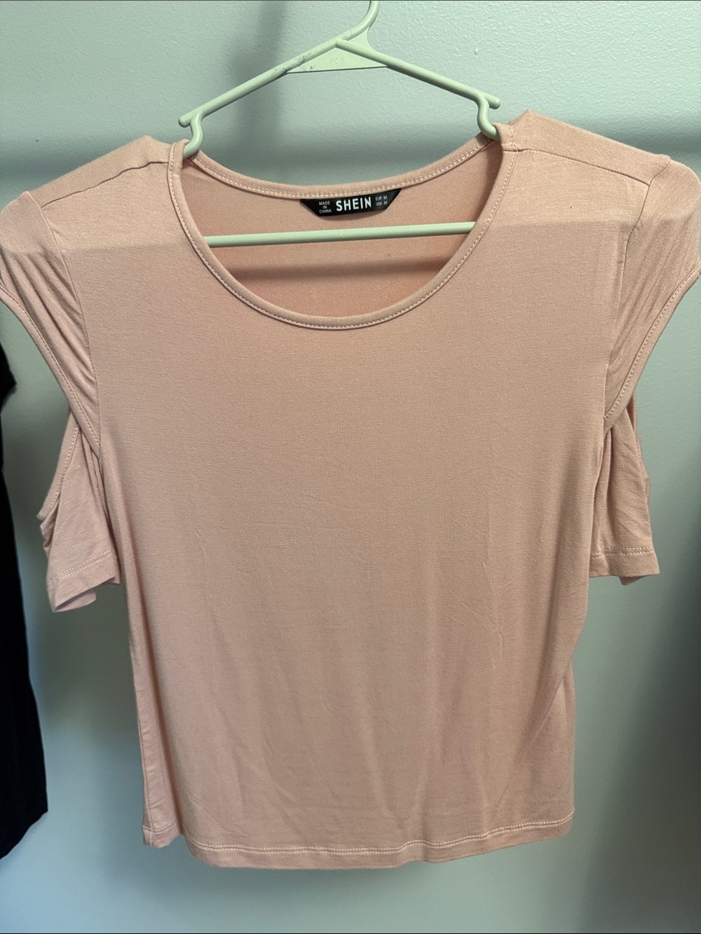 SHEIN Blush Pink Cold-Shoulder Short Sleeve Tee